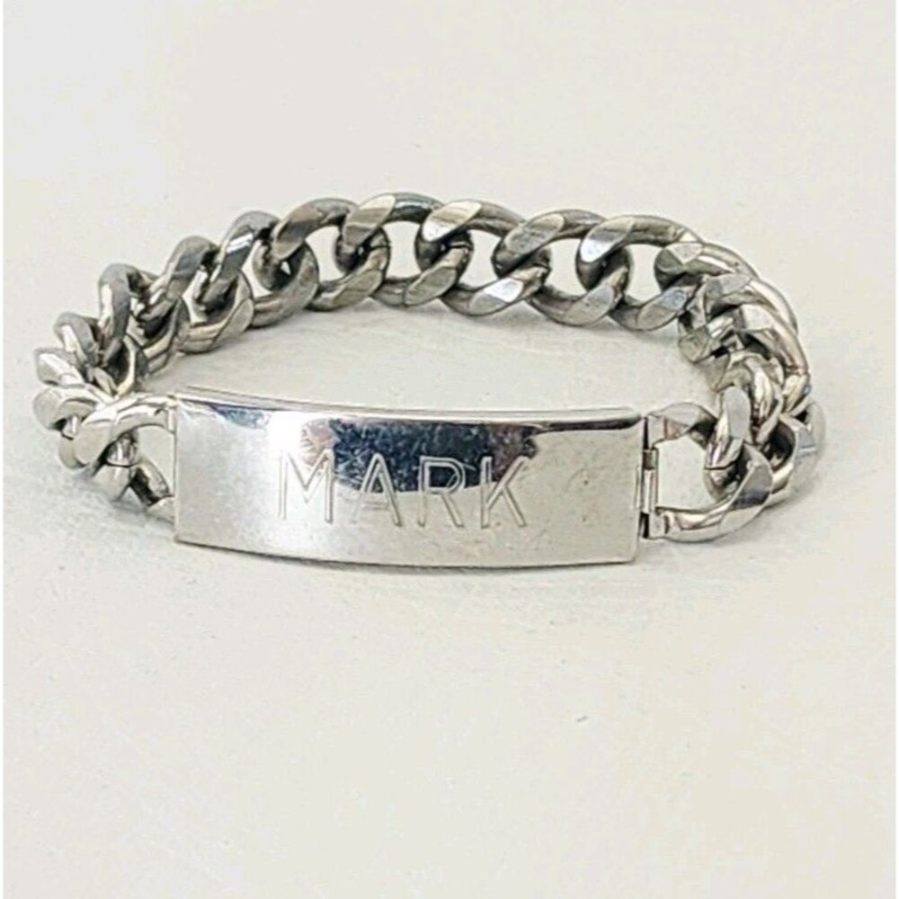 Vintage Kreisler Silvertone Rhodium Plated Engravable ID Bracelet Mark Engraved